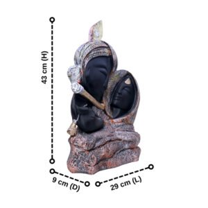 Antique Radha-Krisshna Idol Showpiece for Home Decor (Polyresin) - 17 Inch - Image 3