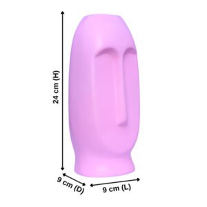 Human Face Flower Vases for Home Decor (Pink) Polyresin – 9.5 Inch - Image 3