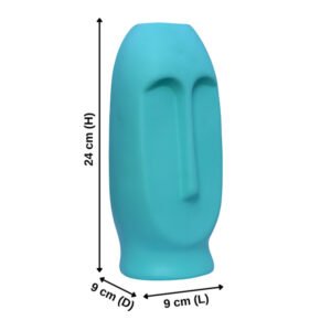 Human Face Flower Vases for Home Decor (Green) Polyresin – 9.5 Inch - Image 3
