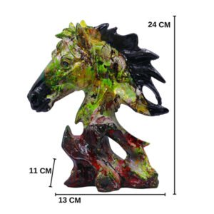 Tree Horse Head Showpiece for Home Decor (Multicolor) Polyresin – 9.5 Inch - Image 3