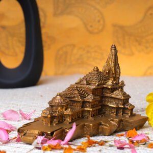 Ayodhya Shri Ram Mandir for Home Decor (Golden) Polyresin – 3 Inch - Image 1