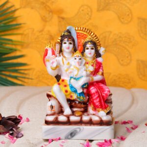 Shiv Parivar Idol Showpiece (Multicolor) Marble - 6 Inch - Image 1