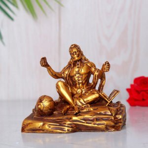Antique Lord Hanuman Idol Statue Especially for Car Dashboard (Golden) Polyresin - 3.5 Inch - Image 1