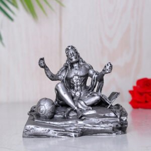 Antique Lord Hanuman Idol Showpiece Especially for Car Dashboard (Silver) Polyresin - 3.5 Inch - Image 1