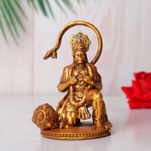 Lord Hanuman Idol Statue Especially for Car Dashboard (Golden) Polyresin - 4 Inch - Image 1