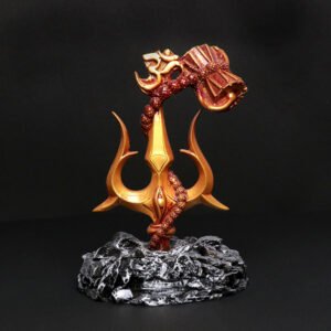 Antique Trishul Showpiece Especially for Car Dashboard (Golden & Black) Polyresin - 4 Inch - Image 1