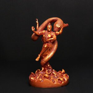 Tandav Lord Shiva Idol Statue Especially for Car Dashboard (Golden) Polyresin - 6 Inch - Image 1