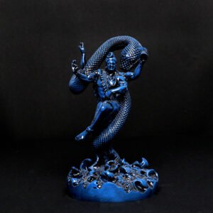 Tandav Lord Shiva Idol Statue Especially for Car Dashboard (Blue) Polyresin - 6 Inch - Image 1