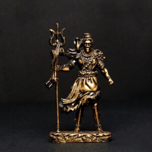 Lord Shiva Idol Statue Especially for Car Dashboard (Antique Gold) Polyresin - 5 Inch - Image 1