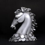 Antique Horse Face Showpiece for Home Decor (Silver) Polyresin - 7 Inch