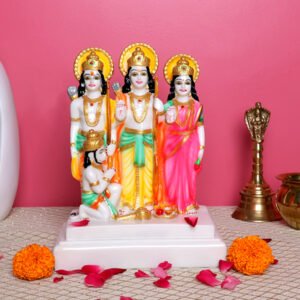 Ram Darbar Idol Showpiece for Home Decor (Multicolor) Marble – 9.5 Inch - Image 1