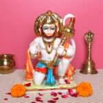 Lord Hanuman Idol Showpiece for Home Decor (Multicolor) Marble – 9 Inch