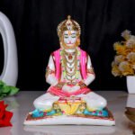 Lord Hanuman Idol Showpiece for Home Decor (Golden Foil) Marble – 7.5 Inch