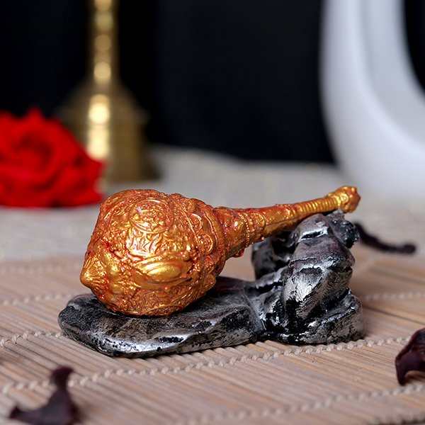 Hanuman Gada Showpiece Especially for Car Dashboard (Golden & Black) Polyresin – 1.5 Inch