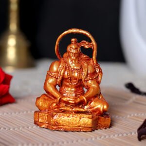 Lord Hanuman Idol Showpiece Especially for Car Dashboard (Golden) Polyresin - 2.8 Inch - Image 1