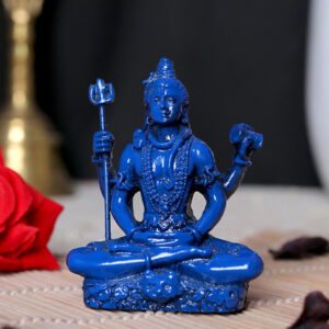Lord Shiva Idol Statue Especially for Car Dashboard (Blue) Polyresin - 3 Inch - Image 1