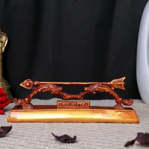 Shri Ram Dhanush Showpiece Espacially for Car Dashboad (Golden) Polyresin - 2.5 Inch - Image 1