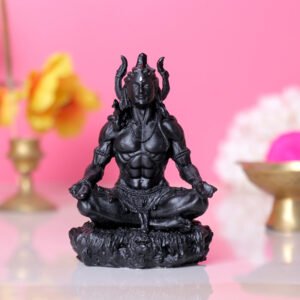 Lord Shiva Idol Statue Especially for Car Dashboard (Black) Polyresin - 3.5 Inch - Image 1