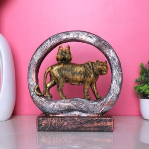 Antique Lion Showpiece for Home Decor (Polyresin) - 9 Inch - Image 1
