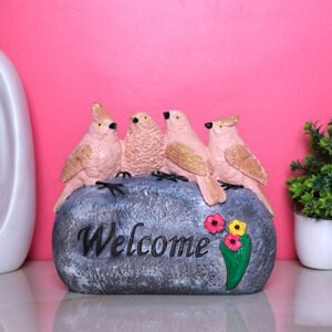 Welcome Sparrow Showpiece for Home Decor (Polyresin) - 7 Inch - Image 1