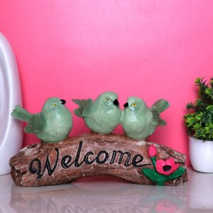 Welcome Sparrow Showpiece for Home Decor (Polyresin) - 5.5 Inch - Image 1