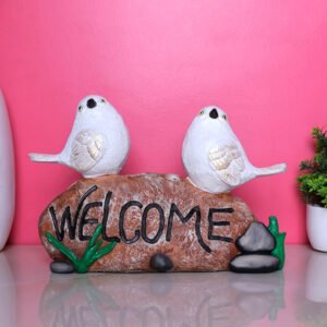 Welcome Sparrow Showpiece for Home Decor (Polyresin) - 7.5 Inch - Image 1