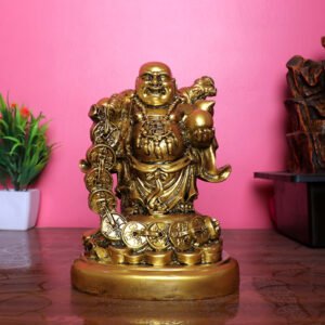 Golden Laughing Buddha Statue for Wealth & Luck - Image 1