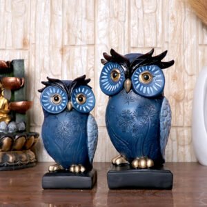 Decorative Owl Figurine Set – Handcrafted Resin Sculpture – 3 Sizes Available (17cm, 15cm, 13cm) - Image 1