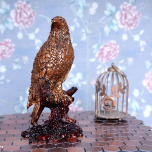 Mighty Eagle Showpiece for Home Decor (Copper) Polyresin – 8 Inch - Image 1