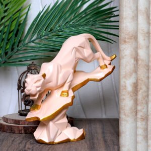 Tree Jaguar Showpiece for Home Decor (Cream) Polyresin – 8 Inch - Image 1
