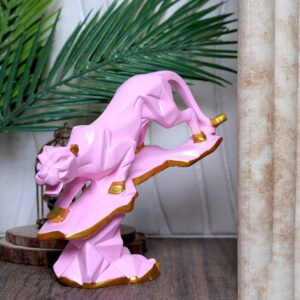 Tree Jaguar Showpiece for Home Decor (Pink) Polyresin – 8 Inch - Image 1