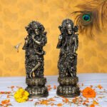 Antique Radha-Krishna for Home Decor (Copper) Polyresin – 9 Inch