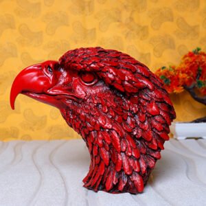 Eagle Face Showpiece for Home Decor (Red) Polyresin – 8.5 Inch - Image 1