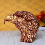 Eagle Face Showpiece for Home Decor (Golden) Polyresin – 8.5 Inch