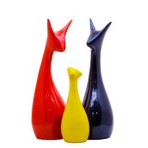 Lucky Deer Family Showpiece Set of 3 for Home Decor (Multicolor) Polyresin – 10 Inch - Image 3