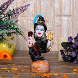 Lord Shiva Idol Showpiece for Home Decor (Black) Marble – 6 Inch - Image 1