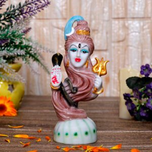 Lord Shiva Idol Showpiece for Home Decor (Brown) Marble – 6 Inch - Image 1