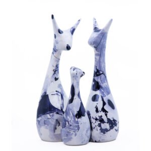 Lucky Deer Family Showpiece for Home Decor, Set of 3 (Marble Texture) Polyresin – 10 Inch - Image 2