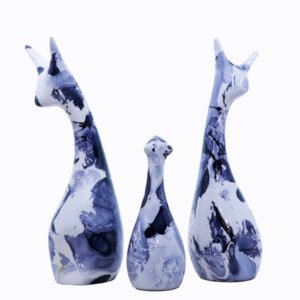 Lucky Deer Family Showpiece for Home Decor, Set of 3 (Marble Texture) Polyresin – 10 Inch - Image 3
