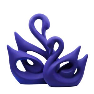 Lucky Swan Couple Showpiece for Home Decor (Nevy Blue) Polyresin – 10 Inch - Image 2