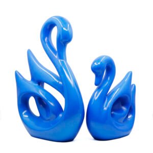 Lucky Swan Couple Showpiece for Home Decor (Blue Parl) Polyresin – 10 Inch - Image 2