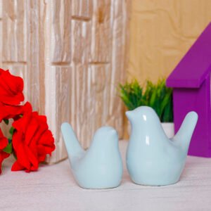 Creative Love Birds Showpiece for Home Decor (Light Blue) Polyresin – 3.5 Inch
