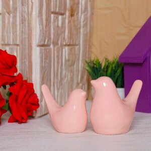 Creative Love Birds Showpiece for Home Decor (Peach) Polyresin – 3.5 Inch