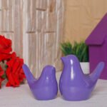 Creative Love Birds Showpiece for Home Decor (Purple) Polyresin – 3.5 Inch