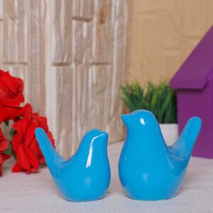 Creative Love Birds Showpiece for Home Decor (Blue) Polyresin – 3.5 Inch - Image 1