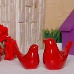 Creative Love Birds Showpiece for Home Decor (Red) Polyresin – 3.5 Inch