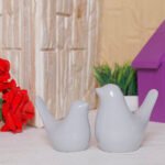 Creative Love Birds Showpiece for Home Decor (Grey) Polyresin – 3.5 Inch
