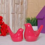 Creative Love Birds Showpiece for Home Decor (Red) Polyresin – 3.5 Inch