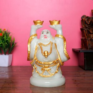 Radium Light Buddha Holding Gold Ingots for Wealth
