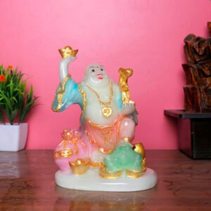 Radium Light Buddha with Wealth Bag & Gold Ingot